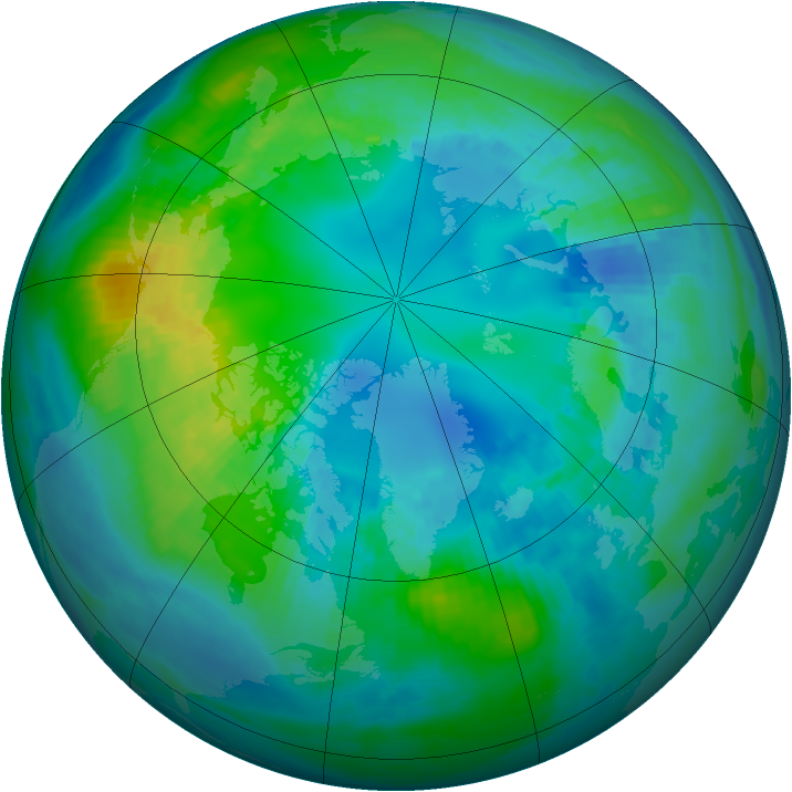 Arctic ozone map for 26 October 1985